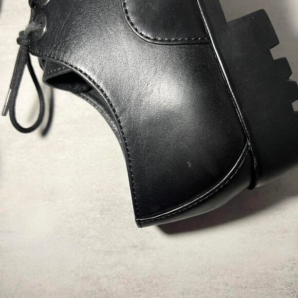 Carolinna Espinosa Black Leather Chunky Oxford Shoes 6.5M Grunge Academia - Picture 8 of 8